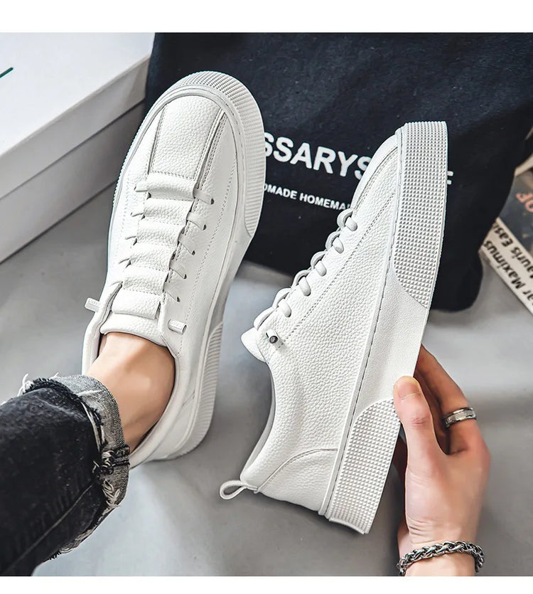 Sneakers for Men  Fashion Casual Lace Up Round Toe Flat White mens Running Sport Shoes Zapatillas Deportivas Hombre