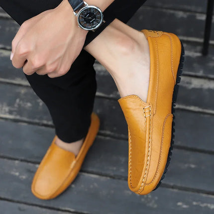 Mocassini in Pelle Traspirante, Scarpe Casual da Uomo, Slip-on Formali Italiane, Chaussure Homme