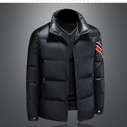 New Men's Short Down Jacket Korean Style Trendy stand collar Winter Coat Fashionable Stylish Warm Puffer Jacket