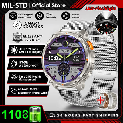 Nuovo T-Rex3 Ultra 1100mAh Batteria Smart Watch GPS Track Bussola IP69K Impermeabile Sport tracker All'aperto Militare Smartwatch platinumshop