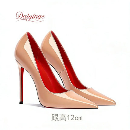 Scarpe da Donna 2026 di Tendenza Lusso con Suola Rossa Tacchi Alti a Punta Stiletto 12 cm Comode per Feste e Cerimonie