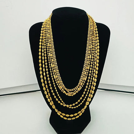 316 Stainless Steel Necklaces For Women Necklace Long Beads Chain Necklace Choker Necklace Bead Necklace Fashion Jewelry Gift PlatiNum