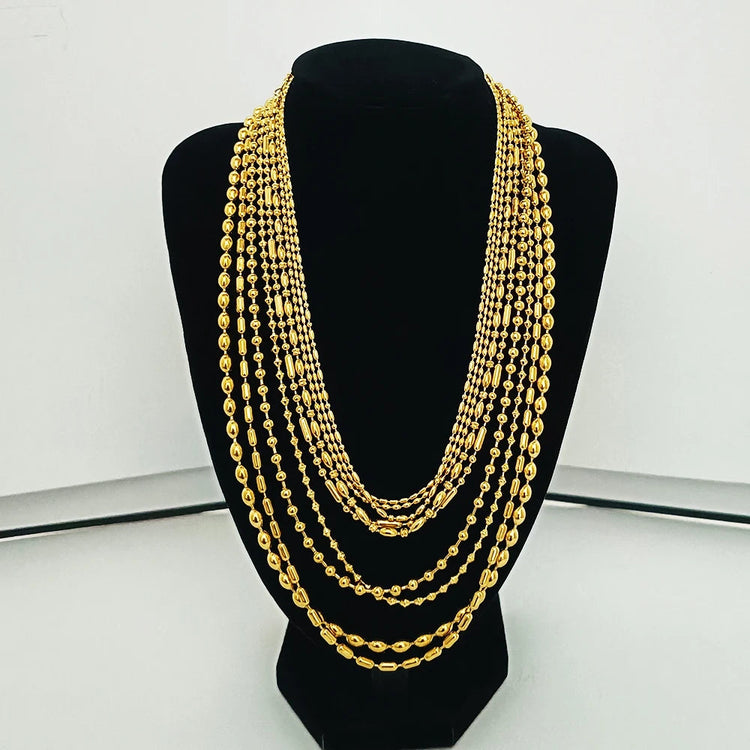 316 Stainless Steel Necklaces For Women Necklace Long Beads Chain Necklace Choker Necklace Bead Necklace Fashion Jewelry Gift PlatiNum