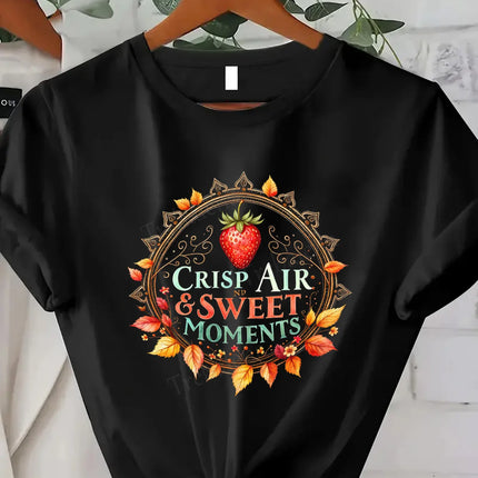T-shirt confortable pour femme avec imprimé floral Harvest the Moments | T-shirt pour femme inspiré de l'automne