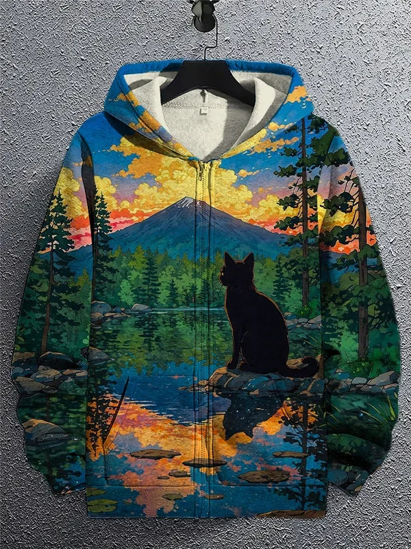 Cartoon Dinosaur Cat 3d Print Hoodie Men Women Fashion Zip Up Hoodies Male Jacket Animal Tracksuit Zipper Clothes Funny Sweats