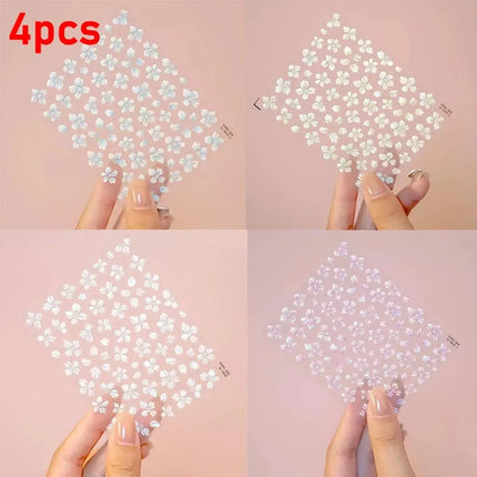 New Hipster Pure White Flowers Rose Spring Lily Camellia Daisy Jelly Cherry Blossom Nail Art Stickers Manicure Decals ZJT11
