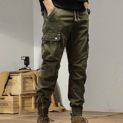2023 New Multi-Pockets Spring Summer Cargo Pants Men Streetwear Zipper Leg Skinny Work Joggers Cotton Casual Tactical Trousers