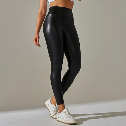 Trendy New Oversized WOMEN'S Leggings, High Waisted Tight and Sexy PU Leather Pants, Colorful Yoga Pants for Women PlatiNum