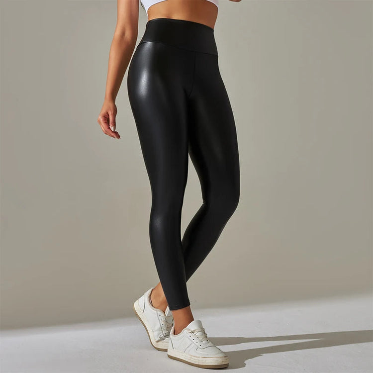 Trendy New Oversized WOMEN'S Leggings, High Waisted Tight and Sexy PU Leather Pants, Colorful Yoga Pants for Women PlatiNum