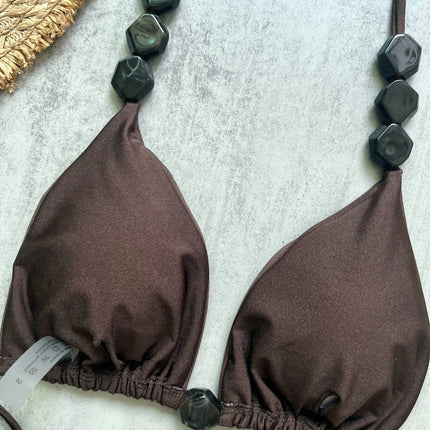 Costume da bagno bikini sexy con perline 2026 da donna, set bikini halter con scollo a V, abbigliamento da spiaggia estivo platinumshop