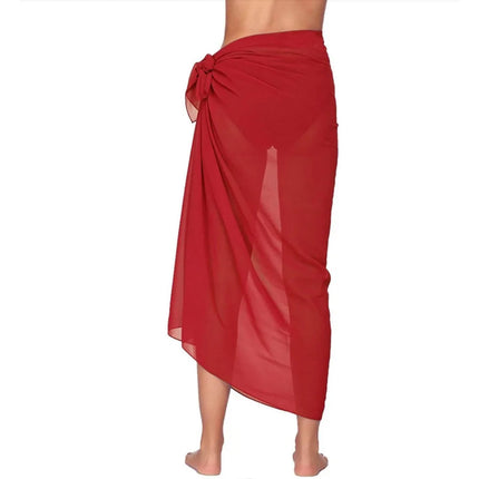 Sarong Lungo in Chiffon, Copricostume Trasparente da Spiaggia, Sciarpa Sexy per Bikini, Copricostume Unico per Donne in Vacanza platinumshop