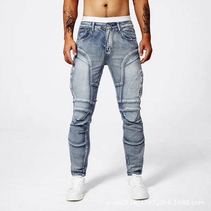 2025 New Motopants leisure motorcycle jeans riding trousers off-road motocross riding pants zipper design Multiple pockets PlatiNum