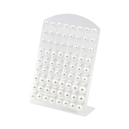 36 paia/set orecchini a bottone con perle finte rotonde bianche con gioielli in acciaio inossidabile con perline da 6 8 10 mm platinumshop