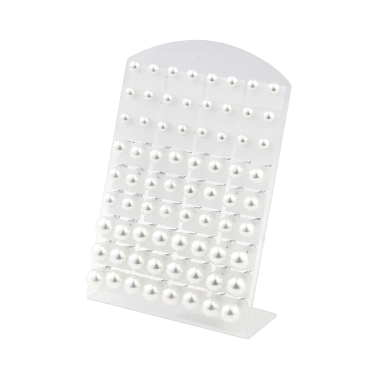 36 paia/set orecchini a bottone con perle finte rotonde bianche con gioielli in acciaio inossidabile con perline da 6 8 10 mm platinumshop