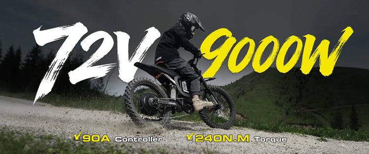 COSWHEEL R19 Bicicletta Elettrica 72V 40AH con Batteria al Litio, E-bike da Montagna per Adulti 9000W, Ciclomotore Elettrico da Uomo, E-truck da Strada