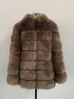 ZADORIN Winter Outerwears Furry Faux Fur Coat Women Stand Collar Long Sleeve Fake Fur Jacket Fur Coats fourrure abrigos mujer