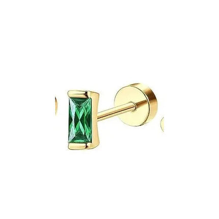 Bobisty 1PC Orecchini con retro piatto per donna Orecchini in acciaio chirurgico ipoallergenico per orecchie sensibili 20G Cartilagine Piccolo cerchio a bottone PlatiNum