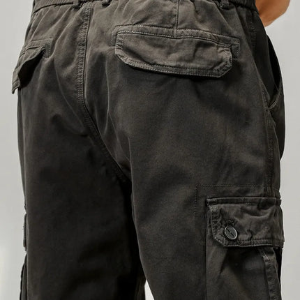 2025 New Multi-Pockets Spring Summer Cargo Pants Men Streetwear Zipper Leg Skinny Work Joggers Cotton Casual Tactical Trousers
