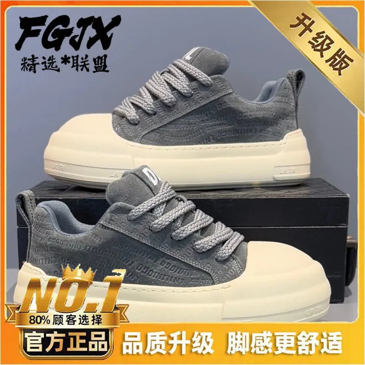 Men's Leather Platform Sneakers Breathable Versatile Men Casual Shoes Comfortable Fashion Male Running Sports Tenis Shoes Hombre