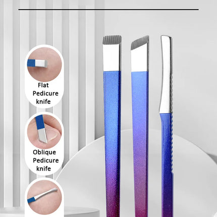 26Pcs Red Blue Gradient Nail Clipper Kit Stainless Steel Manicure Pedicure Set Nail Care Tool With Portable Storage Case Gift