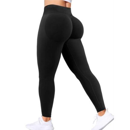 Pantaloni da Yoga Estivi da Donna a Tre Quarti, Vita Alta, Effetto Push-Up, Tinta Unita, Aderenti, Leggings Sportivi per Esercizi