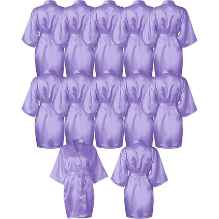 Set da 8/12 pezzi di vestaglie in raso di seta per feste spa, matrimoni, compleanni, per la sposa e per pigiama party