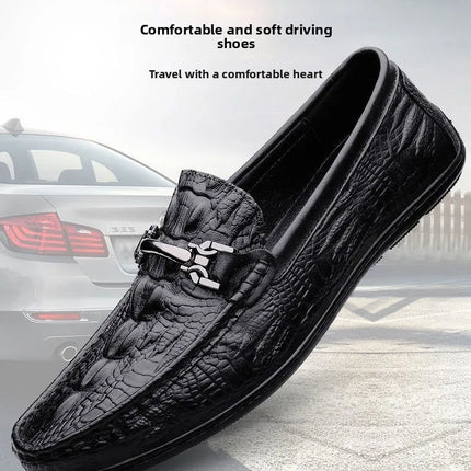 Nuove Scarpe Casual da Uomo con Suola Morbida, Modello Alligatore, Scarpe Formali da Lavoro, Punta Rotonda, Suola in Gomma
