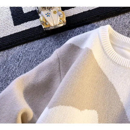 Cartoon Cat's New Knitted Sweater 2025 Men's Autumn/Winter Warm Knitted Sweater Men's Pullover Home Clothes