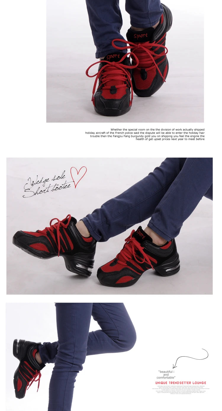New Soft Outsole Breath Dance Shoes Women Sports Feature Dance Sneakers Jazz Hip Hop Shoes Woman Dancing Shoes Ladies Sneakers
