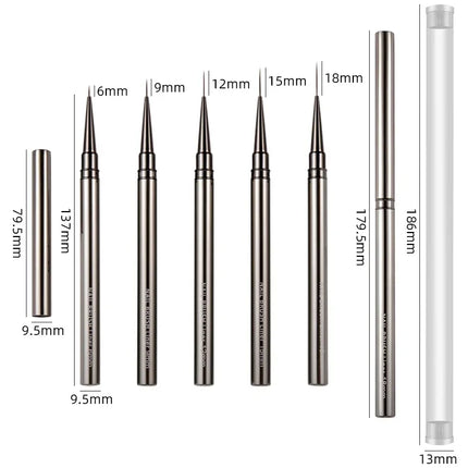 5PCS Nail Art Liner Brushes Hand Painted Brush Acrylic UV Gel Colours Paints Builder Drawing Pen DIY Manicure Design Accessories