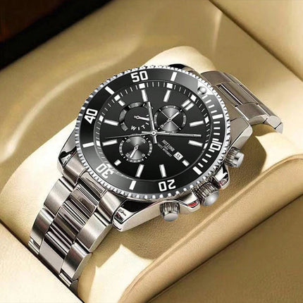 Orologi da lavoro da uomo di lusso Orologio da uomo al quarzo argento Orologio luminoso maschile platinumshop