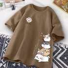 T-shirt a maniche corte da indossare ogni giorno con stampa dolce stile criceto giapponese carino T-shirt a mezza manica per studente adolescente casual allentato da donna