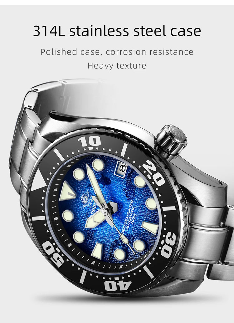 ADDIESDIVE Watches For Men Sapphire Luxury NH35 Mechanical Wristwatch 200m Waterproof Ceramic Bezel BGW9 Luminous Diving Watch