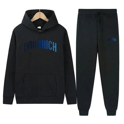 2025 Autumn/Winter Men's and Women's Letter-Printed Sporty Sweatshirt Set - Classic, Retro, Comfortable and Versatile PlatiNum