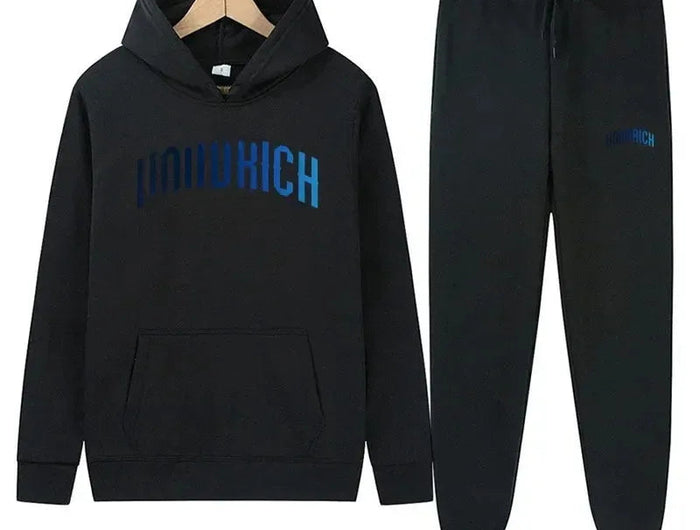 2025 Autumn/Winter Men's and Women's Letter-Printed Sporty Sweatshirt Set - Classic, Retro, Comfortable and Versatile PlatiNum