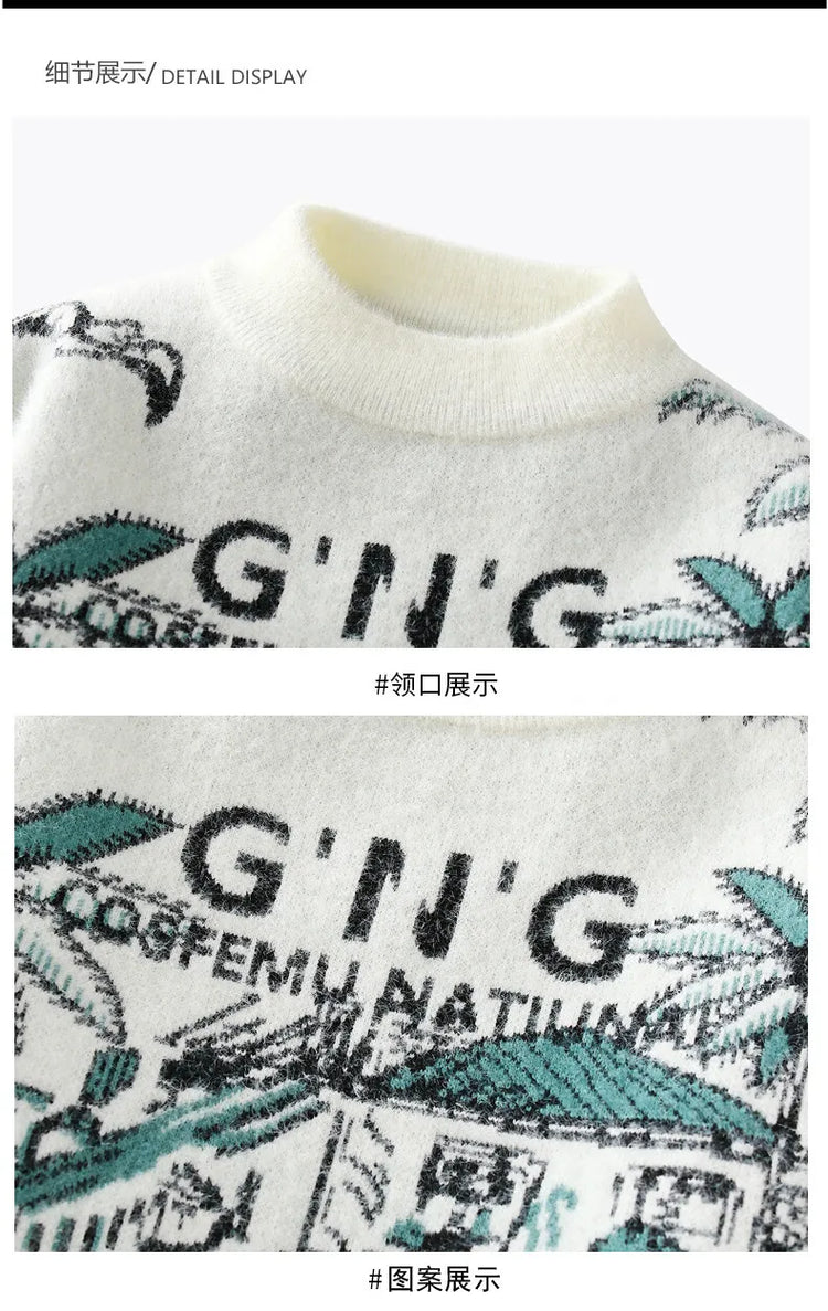 Men Knitted Sweater Stripe Pullovers Printing Round Neck Sweater Autumn/Winter Designer Quality Casual Men Clothing Jumper
