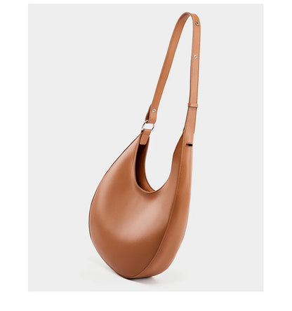 2025 New Genuine Leather Women Half Moon Bag Shoulder Ladies Luxury Underarm bag Commuter Shopping Handbag Bag For Women Gift