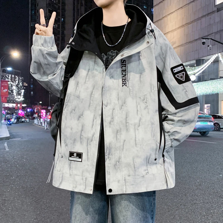 Fashion 2026 Spring Autumn Men's Casual Hooded Jackets Streetwear Windproof Coats Youth Outdoor Plus Size 4XL Hoody Top Clothing