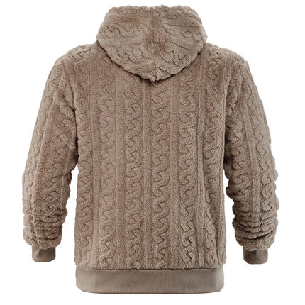 Cross-border Loose Men's Winter Retro Warm Double-Sided Velvet Casual Trend Hooded Pocket High Street Sweater
