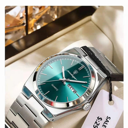 POEDAGAR Orologi da uomo di lusso Impermeabile luminoso Data Settimana Orologio da uomo in acciaio inossidabile Moda casual Orologio da polso da uomo al quarzo Reloj platinumshop