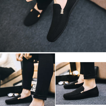 Scarpe casual da uomo in tela slip on mocassini alla moda per uomo abito di lusso scarpe da guida appartamenti formali per feste di matrimonio taglie forti