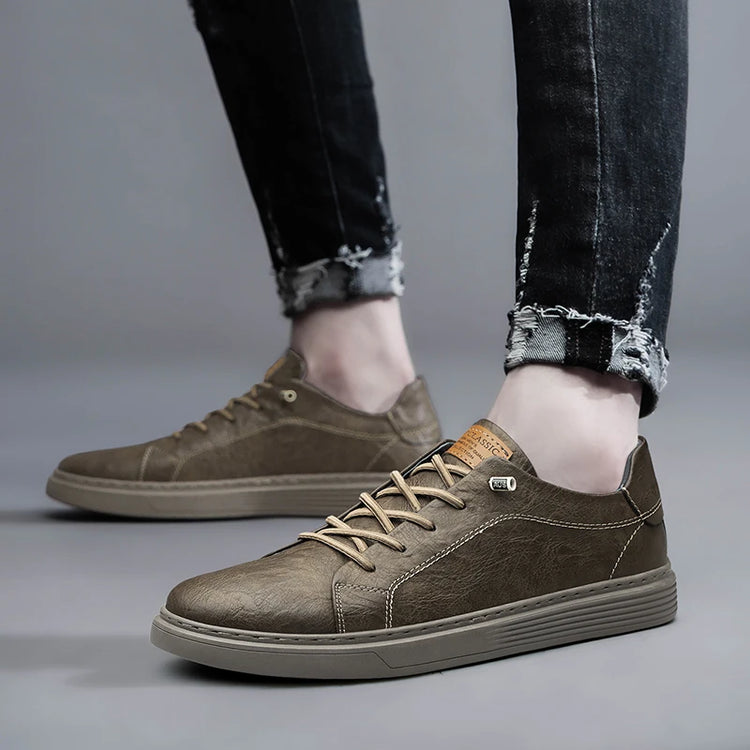 Italian Brand Black Genuine Leather Oxford Shoes UNISEX Casual Shoes Lace Up Flat Sneakers  Luxury Shoes for Men Big Size: 36-47