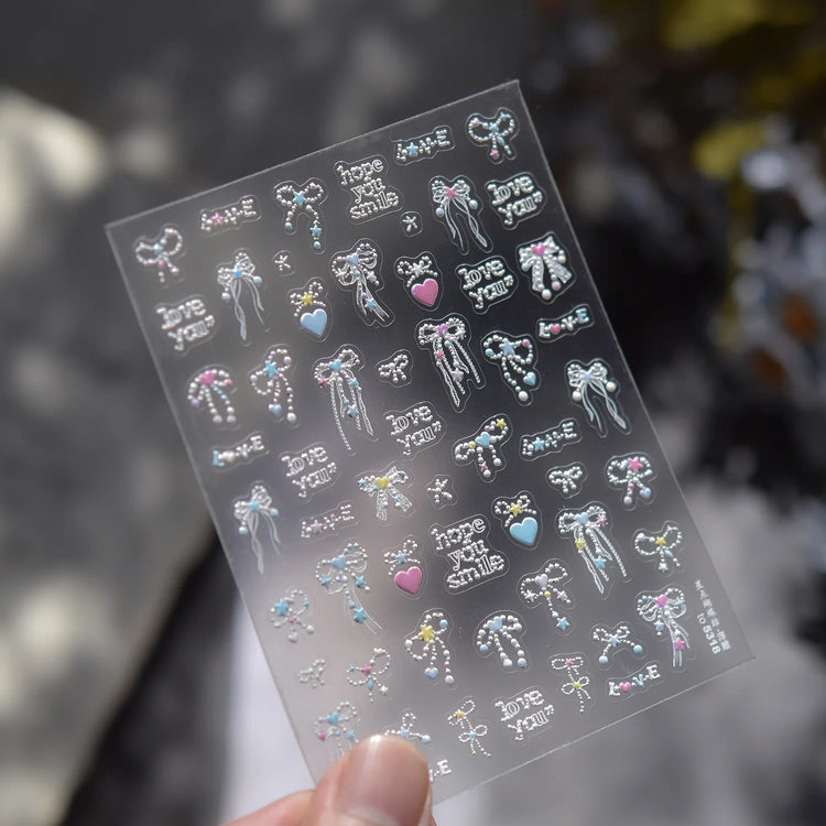 Gold Silver Metal Nail Stickers Dark Retro High-end Cross Nail Art Accessories Sticker Back Blue Nails 3D Decorations Decals DIY