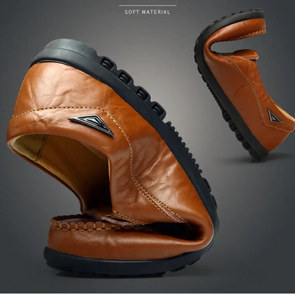 Scarpe Casual da Uomo in Vera Pelle di Lusso, Mocassini Estivi Cuciti a Mano, Traspiranti, Slip-on, Scarpe da Guida, Taglia Grande 47