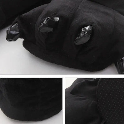 1 Pair Cute Dinosaur Claw Plush Slippers Warm Soft Indoor Slippers for Women and Men Winter House Slippers