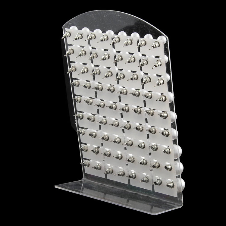 36 paia/set orecchini a bottone con perle finte rotonde bianche con gioielli in acciaio inossidabile con perline da 6 8 10 mm platinumshop