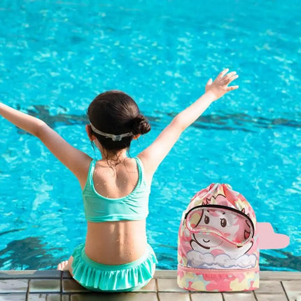Borsa da spiaggia con coulisse per bambini con separazione asciutta e bagnata, impermeabile, regolabile, per sport, nuoto, viaggi, fitness, spiaggia, borsa da nuoto per bambini