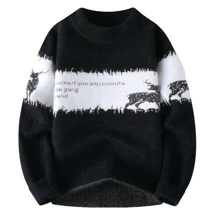 Sweaters men Winter Letter pattern thick sweater men Student youth sweaters autumn Men's wool pullovers full