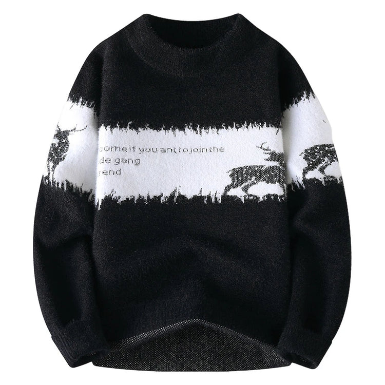 Sweaters men Winter Letter pattern thick sweater men Student youth sweaters autumn Men's wool pullovers full