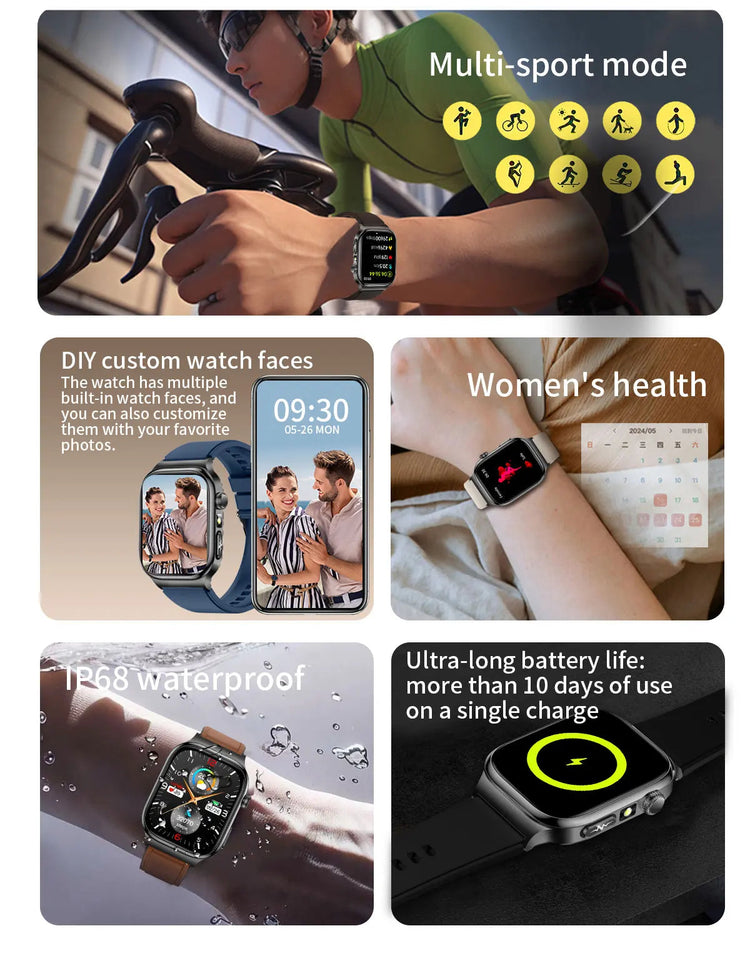 2026 Nuovo Misurazione Accurata Salute Smart Watch ECG + PPG Acido Urico Pressione Sanguigna Lipidi Nel Sangue Chiamata BT Smartwatch Per Le Donne Degli Uomini platinumshop